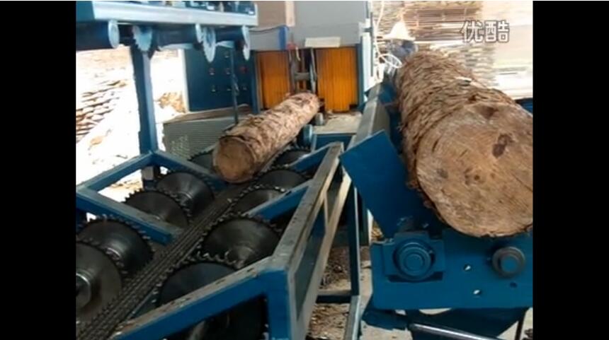 原木多片鋸400型自動翻料進(jìn)料 湖南邵陽加工現(xiàn)場