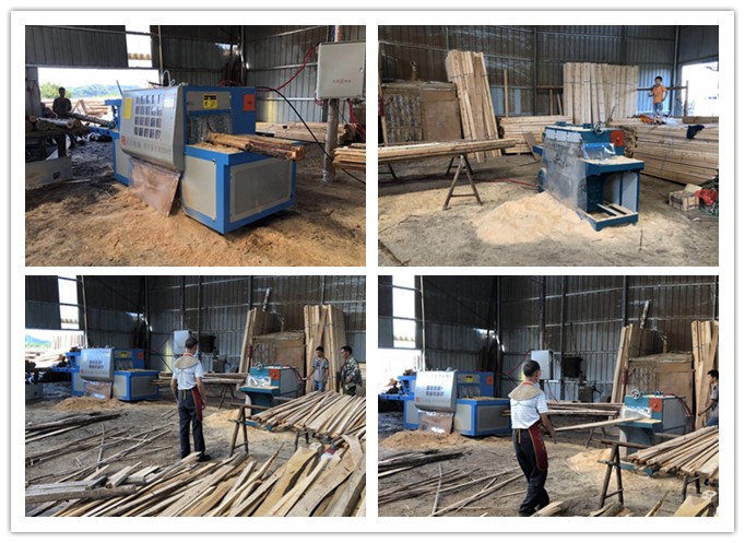 2018年6月湖南懷化雙排鏈原木多片鋸、小型方木多片鋸現(xiàn)場工作圖