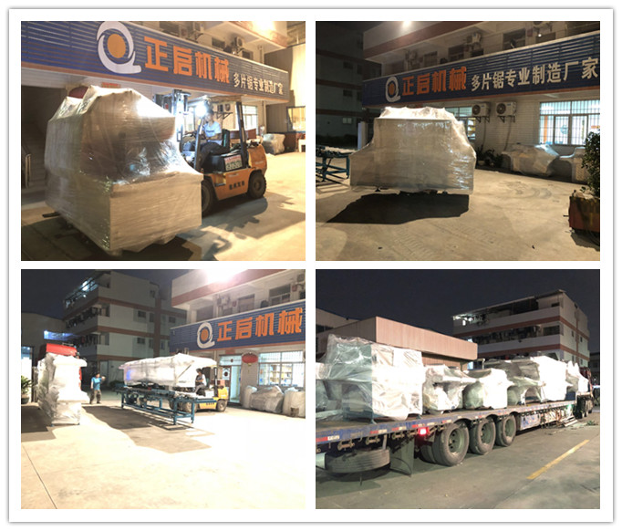 2018年10月發(fā)往俄羅斯--ZQ200型全自動(dòng)方木多片鋸2臺(tái)、清邊鋸5臺(tái)、邊皮鋸1臺(tái)、單修邊鋸1臺(tái)、三角料修邊鋸3臺(tái)、接料架2件