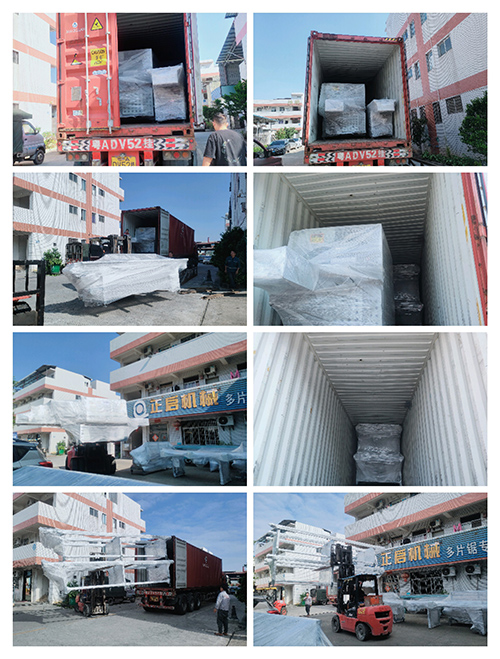 2023年10月12日發(fā)捷克裝柜 1號(hào)柜-ZQ400圓木多片鋸、圓木堆料架2個(gè)、縱向傳送架