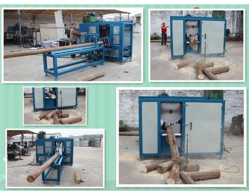 斷木機-截斷機-能鋸直徑大500原木-客戶試機加工現場