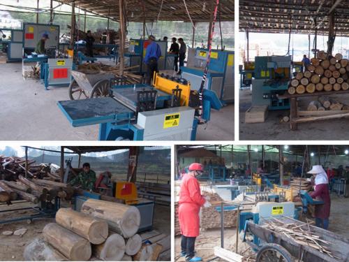 正啟機械350型原木多片鋸100型方木多片鋸清邊鋸安徽客戶現(xiàn)場