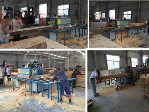 正啟機械方木多片鋸150型無限寬安徽蕪湖客戶現(xiàn)場